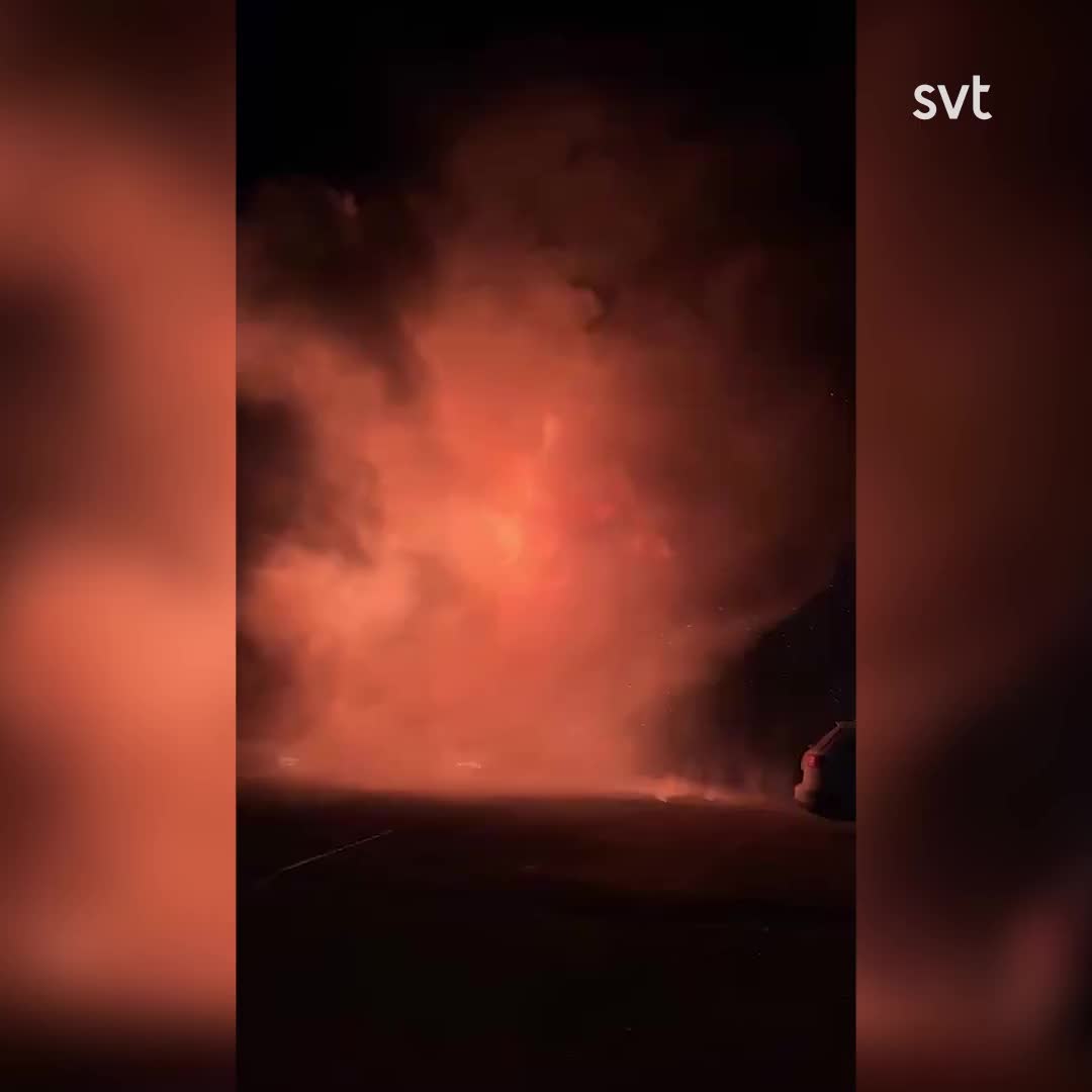 Kraftig garagebrand i Sundsvall